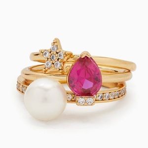 Kate Spade New York Light Up The Room 3 Piece Stackable Ring Set